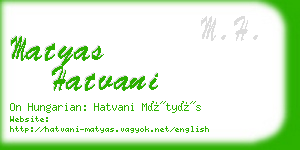 matyas hatvani business card